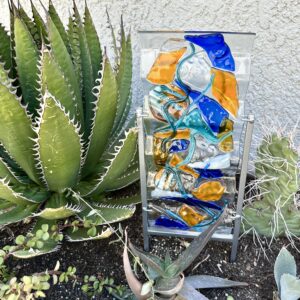 Blue Wave Garden Totem - Add a Touch of Artful Elegance to Your Garden
