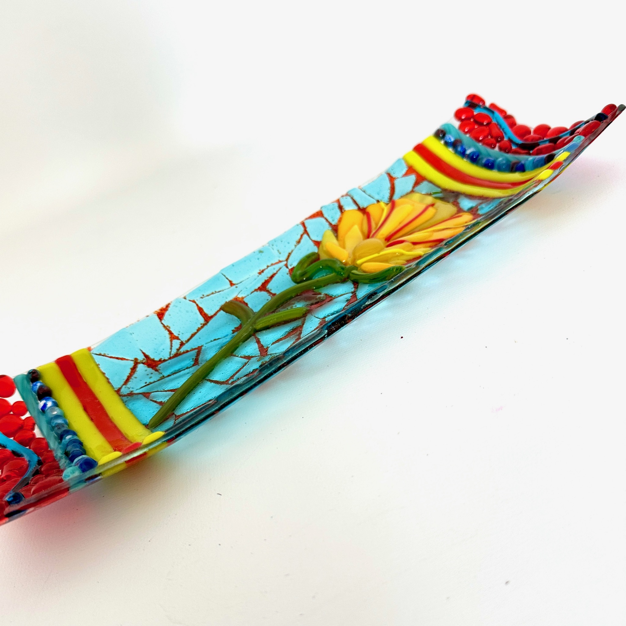 Daisy Treat – Fused Glass Art Platter - Image 2